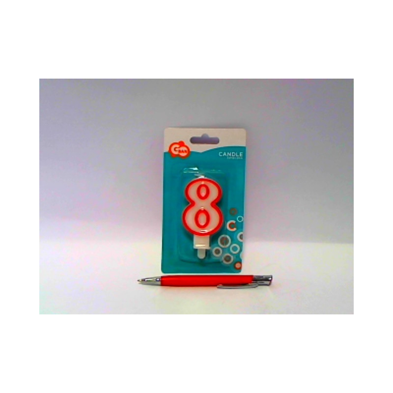 Świeczka czerw.kontur Cyferka8 7cm PF-SCC/8 49062