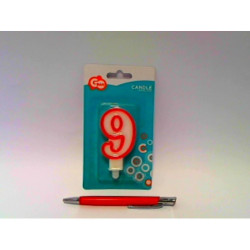 Świeczka czerw.kontur Cyferka9 7cm PF-SCC/9 49079