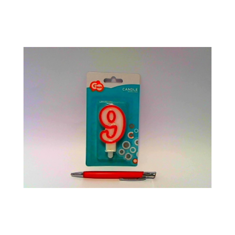 Świeczka czerw.kontur Cyferka9 7cm PF-SCC/9 49079