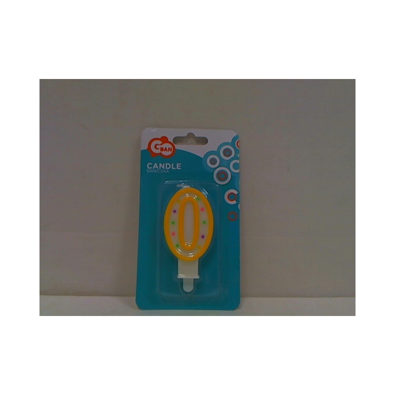 Świeczka kropeczki Cyferka0 7,5cm PF-SCK0 94991