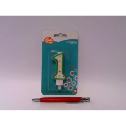 Świeczka kropeczki Cyferka1 7,5cm PF-SCK1 95103