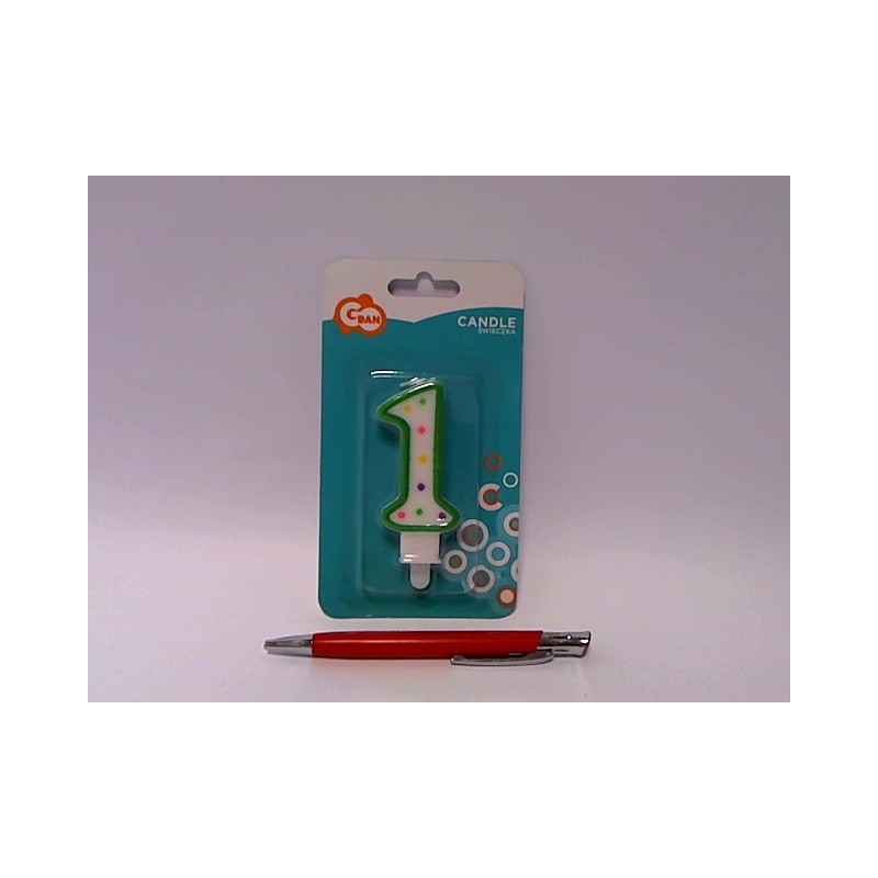 Świeczka kropeczki Cyferka1 7,5cm PF-SCK1 95103