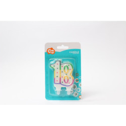 Świeczka kropeczki Cyferka18 8cm PF-SCK18 30647