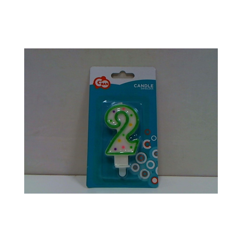 Świeczka kropeczki Cyferka2 7,5cm PF-SCK2 94915