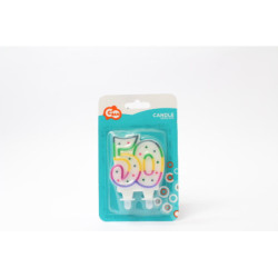 Świeczka kropeczki Cyferka50 8cm PF-SCK50 30708