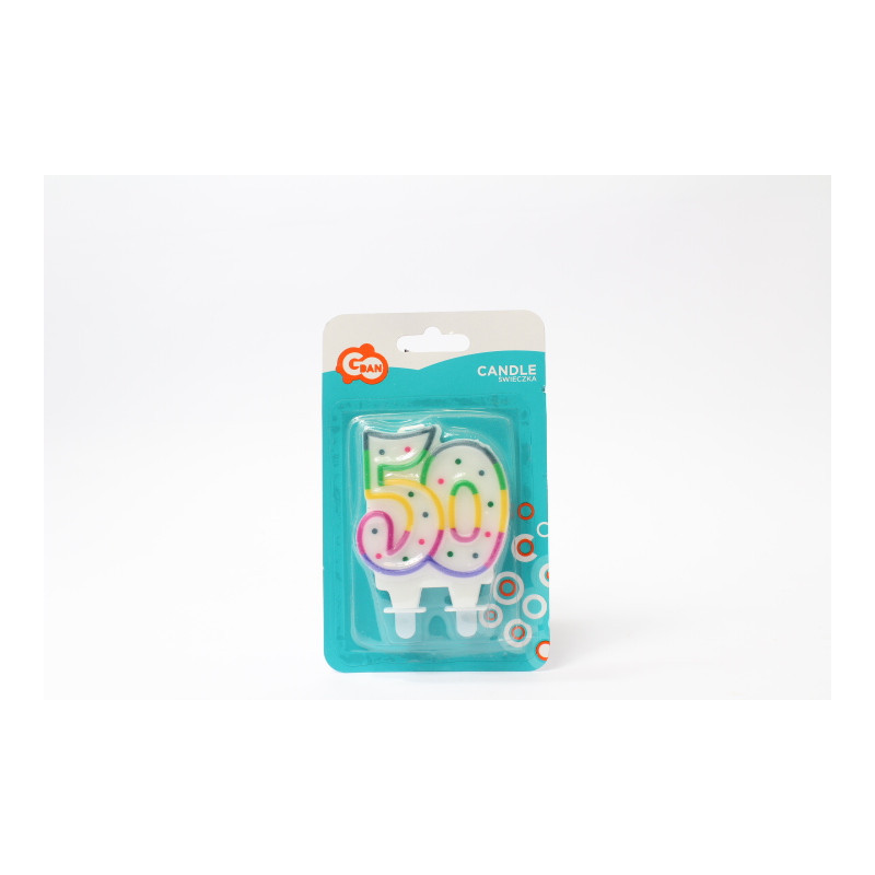 Świeczka kropeczki Cyferka50 8cm PF-SCK50 30708