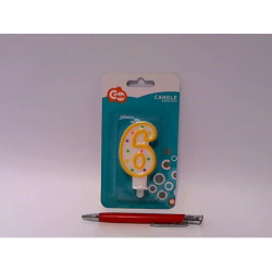 Świeczka kropeczki Cyferka6 7,5cm PF-SCK6 94953