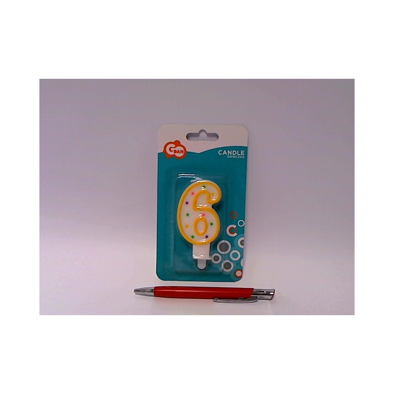 Świeczka kropeczki Cyferka6 7,5cm PF-SCK6 94953