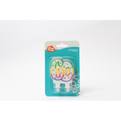 Świeczka kropeczki Cyferka60 8cm PF-SCK60 30722