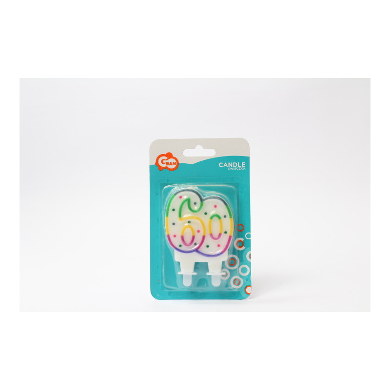 Świeczka kropeczki Cyferka60 8cm PF-SCK60 30722