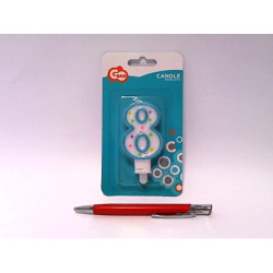 Świeczka kropeczki Cyferka8 7,5cm PF-SCK8 94977