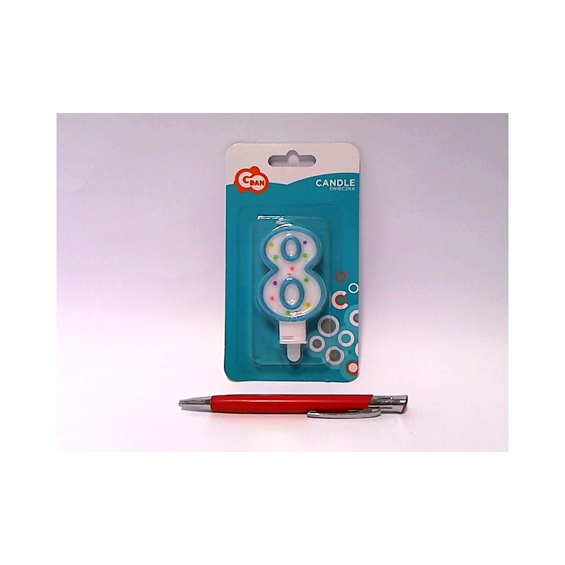 Świeczka kropeczki Cyferka8 7,5cm PF-SCK8 94977