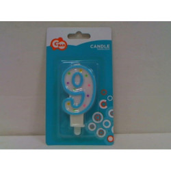 Świeczka kropeczki Cyferka9 7,5cm PF-SCK9 94984