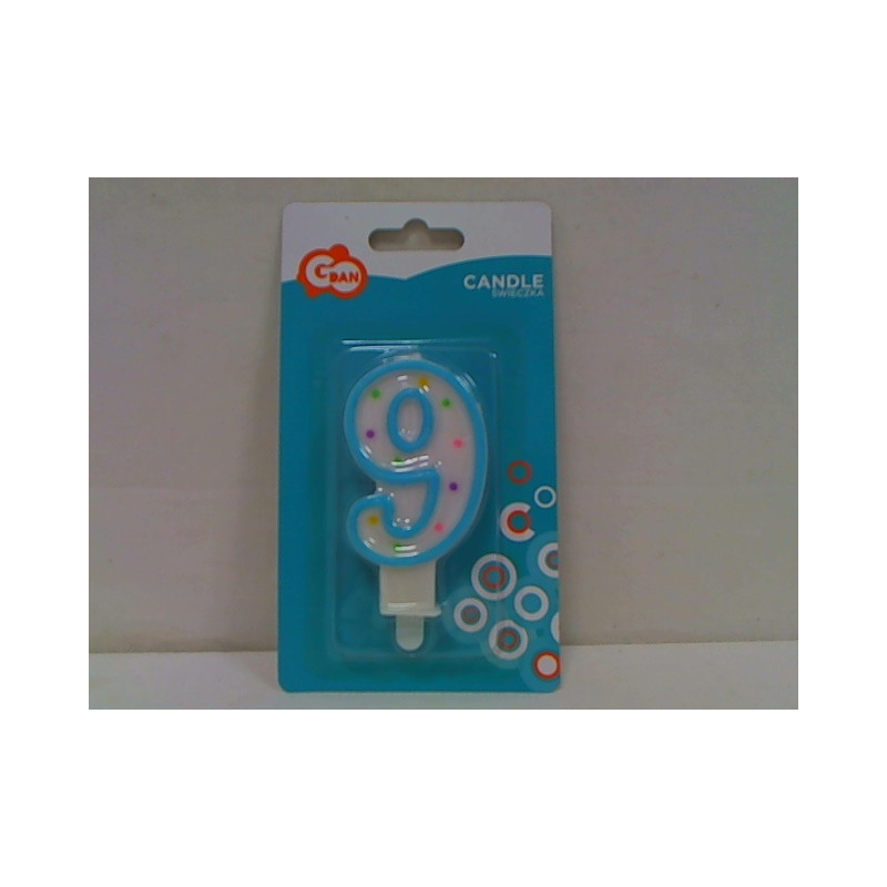 Świeczka kropeczki Cyferka9 7,5cm PF-SCK9 94984