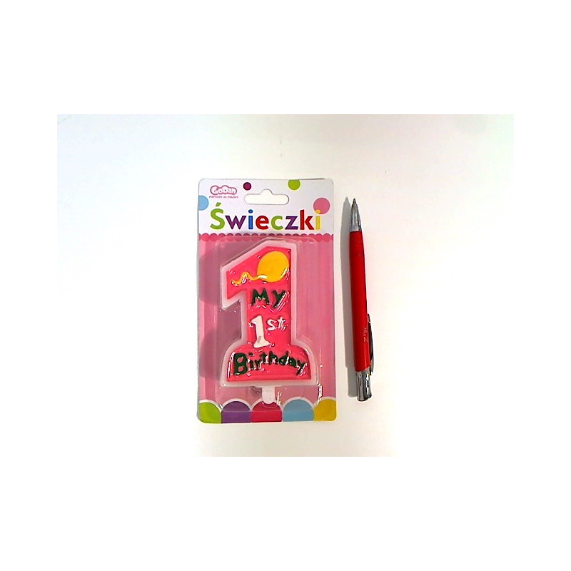 Świeczka My Ist Birthday róż SWMIR-MM 82936.