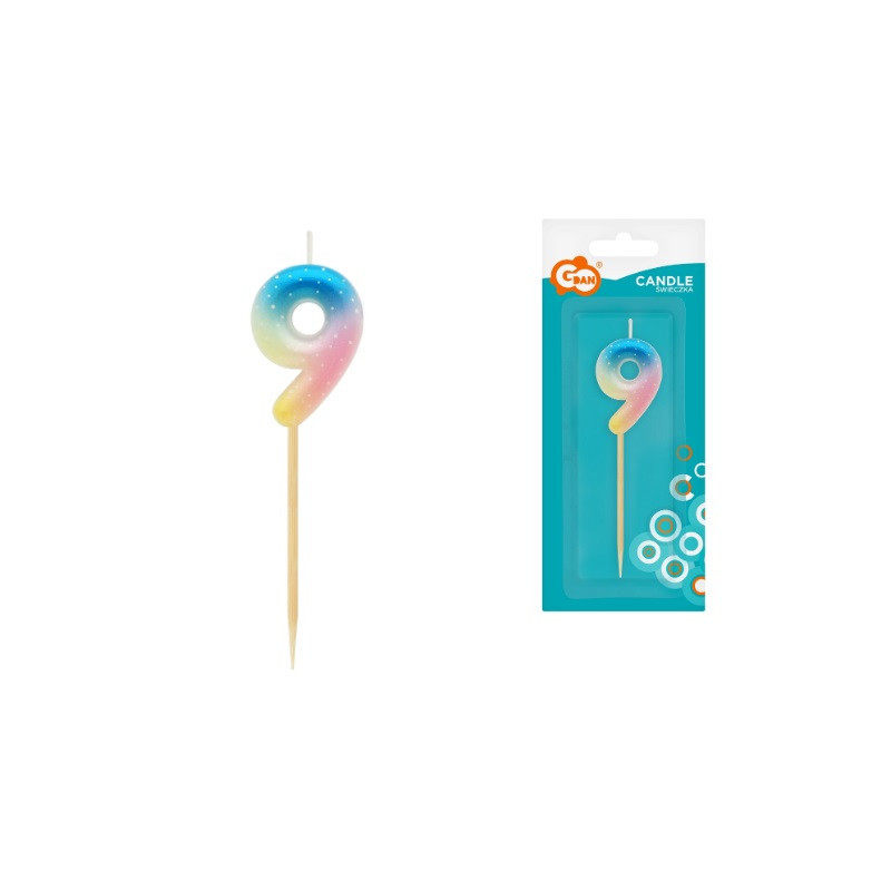 Świeczka piker Cyfra9 ombre pastel SF-POP9 73932