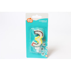 Świeczka z brokatem Cyferka3 SW-CBR3 01206