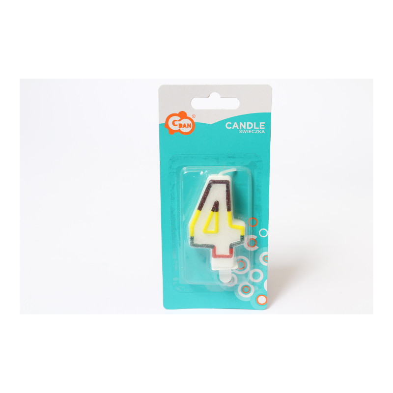 Świeczka z brokatem Cyferka4 SW-CBR4 01213