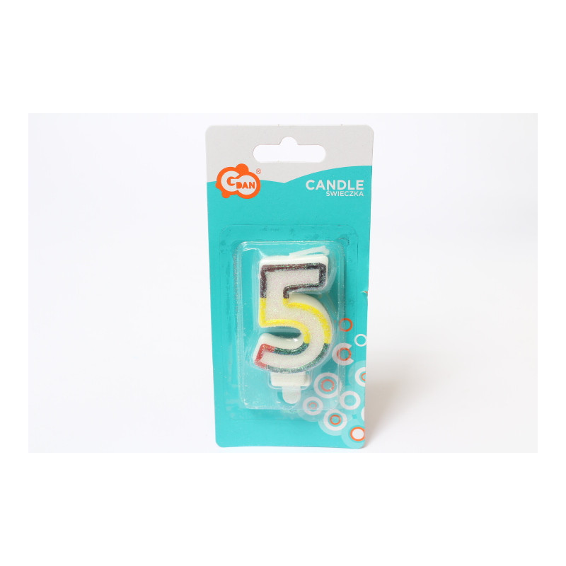 Świeczka z brokatem Cyferka5 SW-CBR5 01220