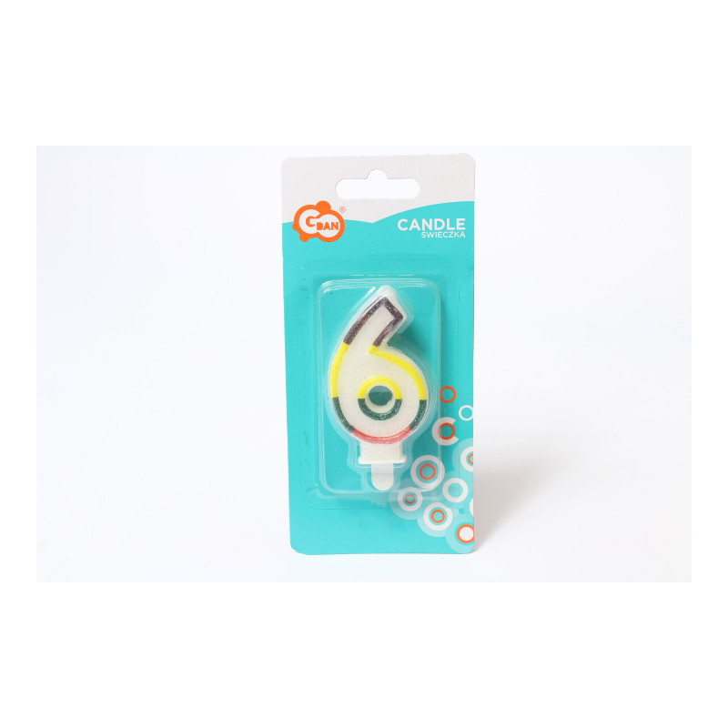 Świeczka z brokatem Cyferka6 SW-CBR6 01237