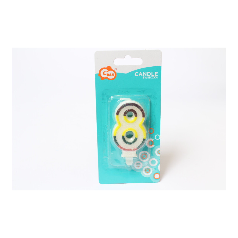 Świeczka z brokatem Cyferka8 SW-CBR8 01251