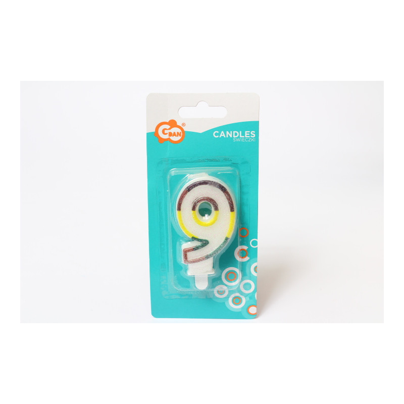 Świeczka z brokatem Cyferka9 SW-CBR9 01268