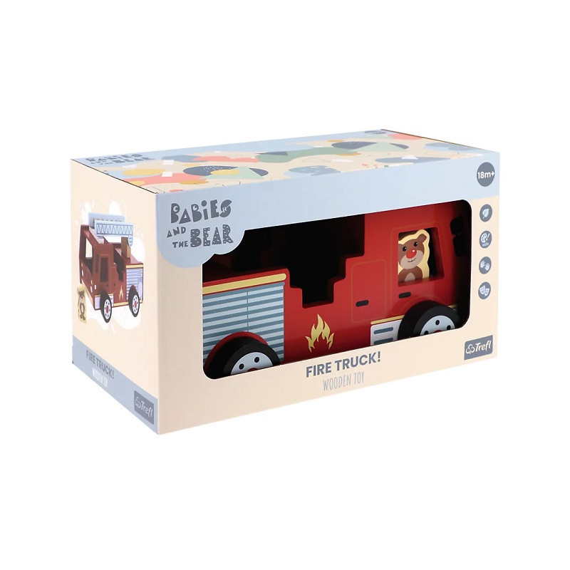 TREFL Zabawka drewn.Fire truck Bobaski i Miś 61700