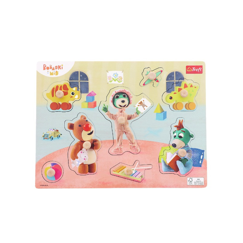 TREFL Zabawka drewn.Puzzle medium Bobaski i..61629