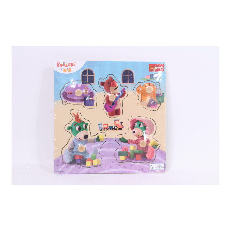 TREFL Zabawka drewn.Puzzle mini Bobaski i... 61621