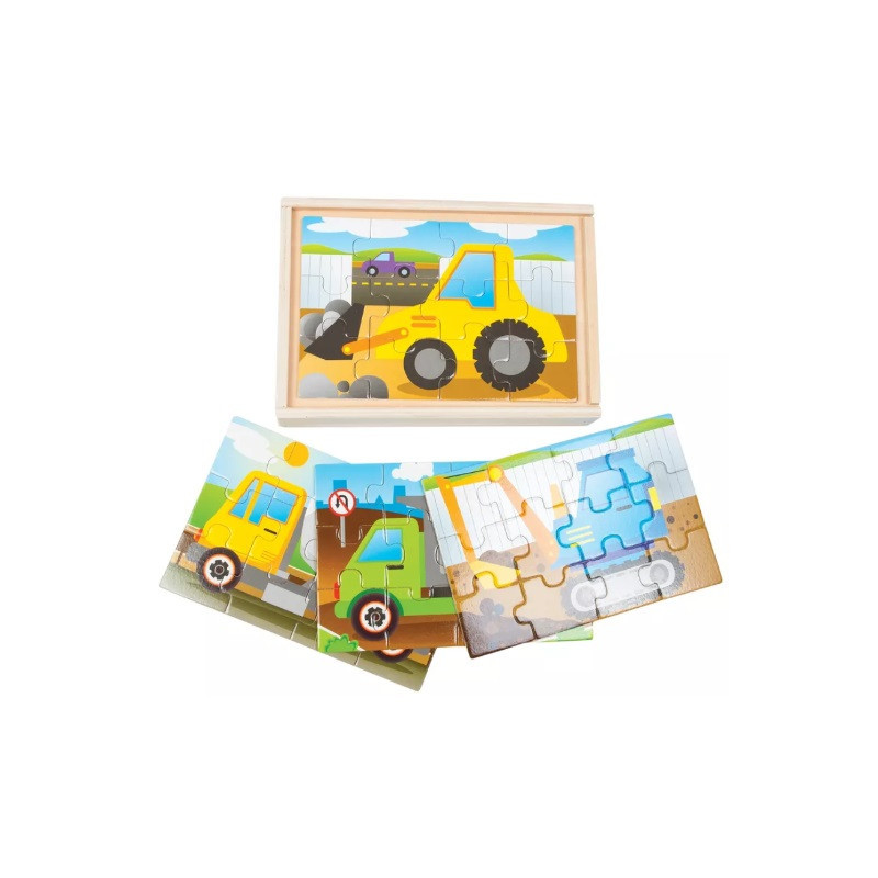 Układanka drewniana - pojazdy budowl.02506 25061