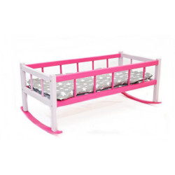 Kołyska duża kolor dla lalek z pościelą 01639