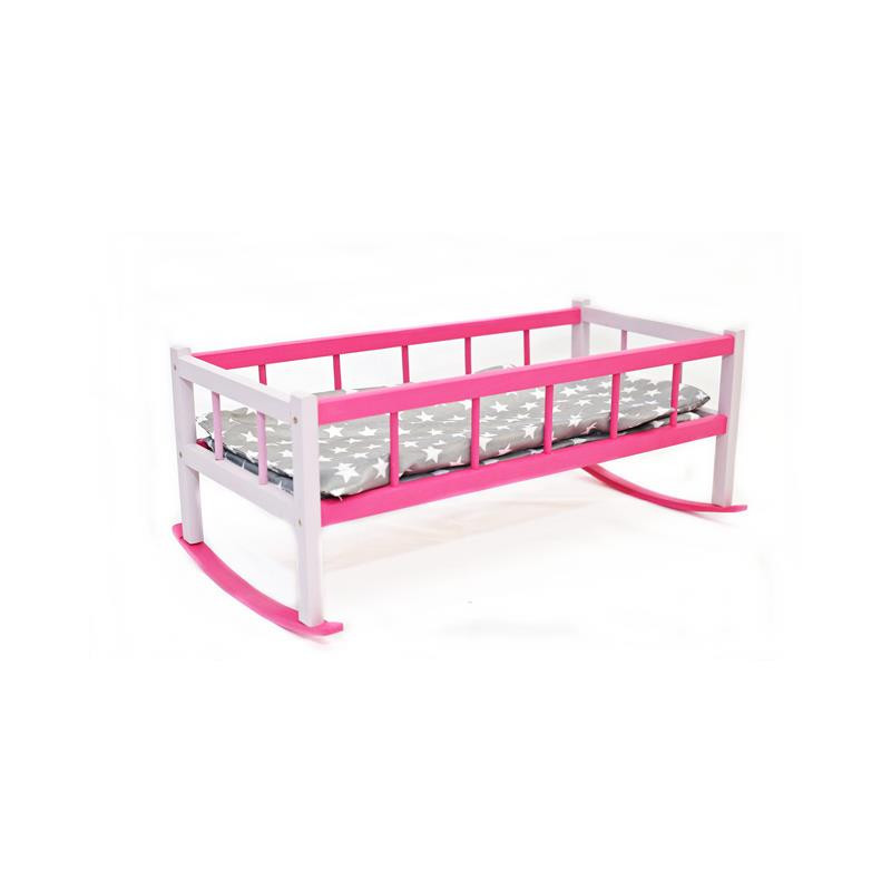 Kołyska duża kolor dla lalek z pościelą 01639