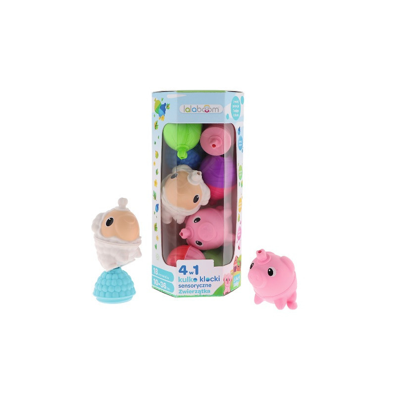 LALABOOM Zestaw kulko-klocków Zwierzaki 18el 61713