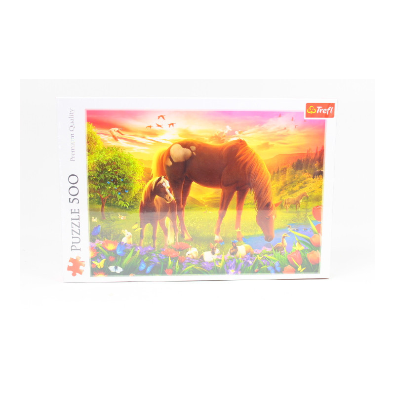 PUZZLE 500 Konie na łące 37451