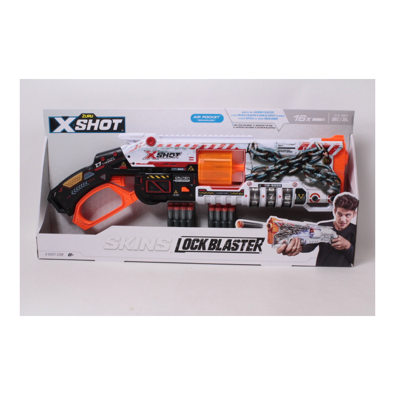 ZURU X-SHOT Skins Lock Blaster Gun 8strz. 36606