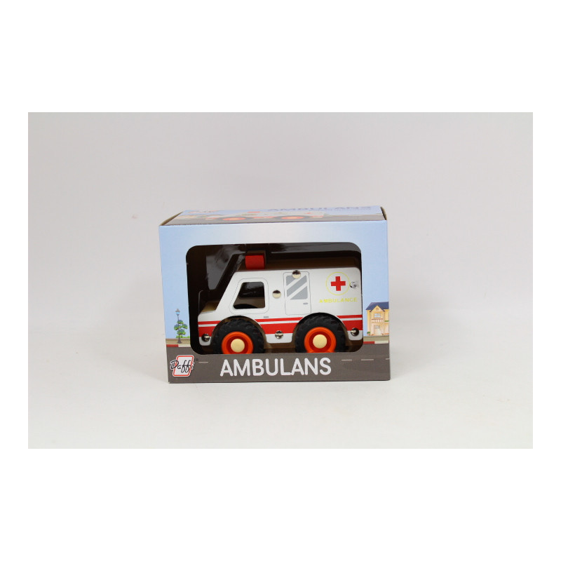 Drewniane auto z oponami Ambulans D-136 41363
