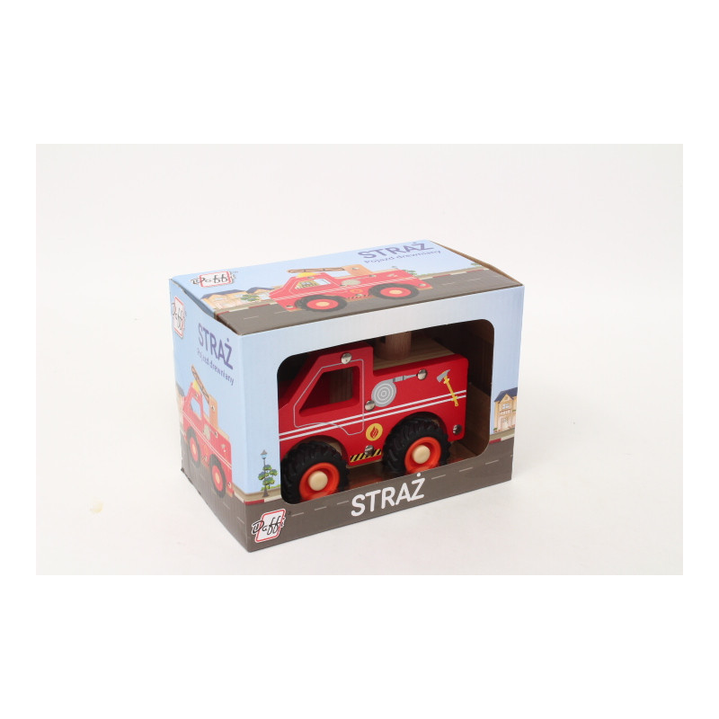 Drewniane auto z oponami Straż pożarna D-138 41387