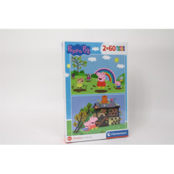 CLE puzzle 2x60 SuperKolor Świnka Peppa 21622