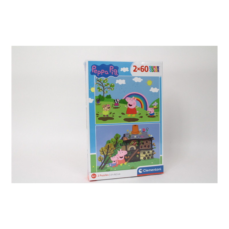 CLE puzzle 2x60 SuperKolor Świnka Peppa 21622