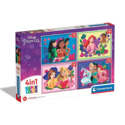 CLE puzzle 4w1 SuperKolor Disney Princess 21517