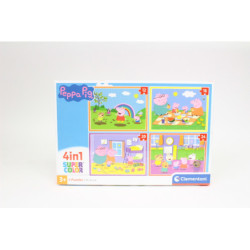 CLE puzzle 4w1 SuperKolor Świnka Peppa 21516