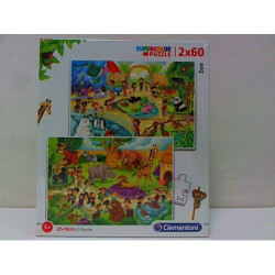 CLE puzzle 2x60 Superkolor ZOO 21603