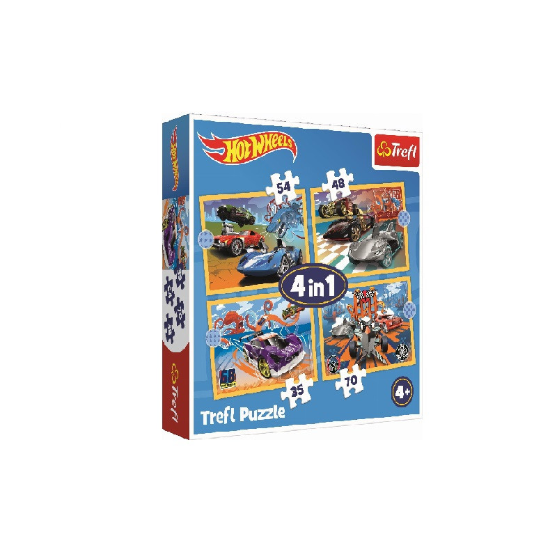 PUZZLE 4w1 Pojazdy Hot Wheels/Mattel HW 34627