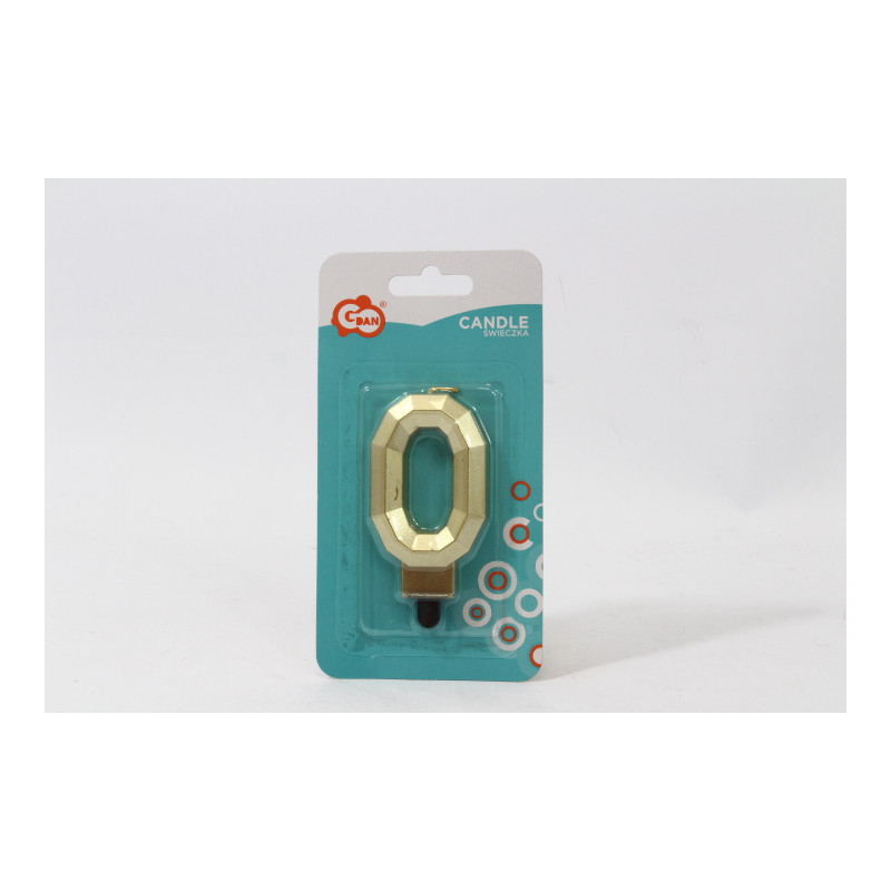 Świeczka cyfra 0 Diament met złoty PF-SDZ0 62998