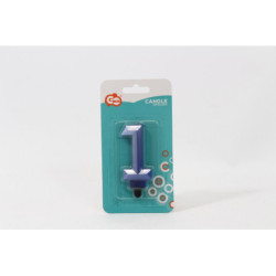 Świeczka cyfra 1 Diament met c.nieb PF-SDC1 62813