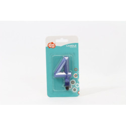 Świeczka cyfra 4 Diament met c.nieb PF-SDC4 62875