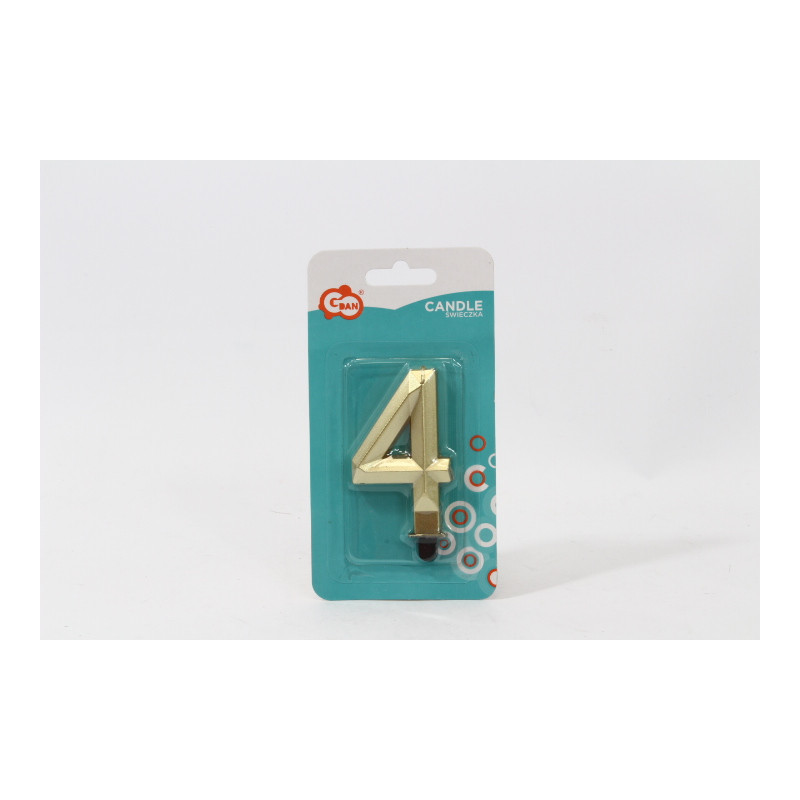 Świeczka cyfra 4 Diament met złoty PF-SDZ4 63070
