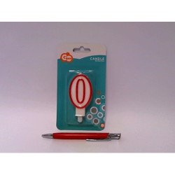 Świeczka czerw.kontur Cyferka0 7cm PF-SCC/0 49086