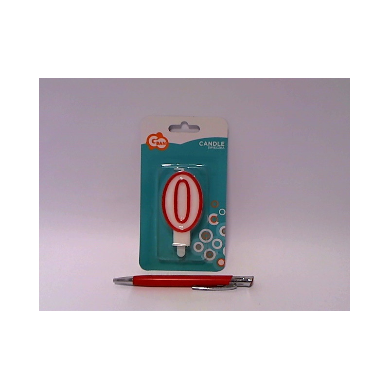 Świeczka czerw.kontur Cyferka0 7cm PF-SCC/0 49086