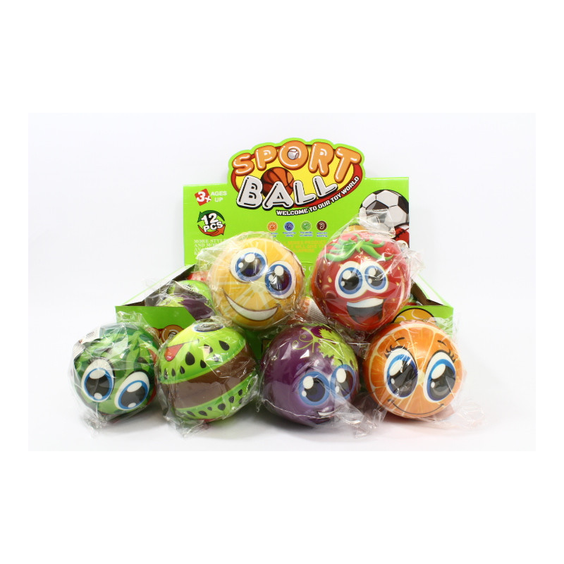 Piłka owocowa buźka 10cm 12szt/disp 97837